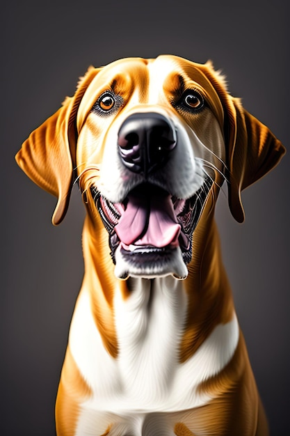 Happy labrador retriever smiling on isolated on transparent background Portrait of a cute dog