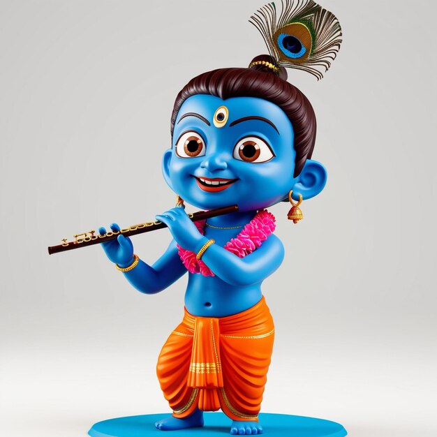 Photo happy lord krishna janmashtami celebration banner design template