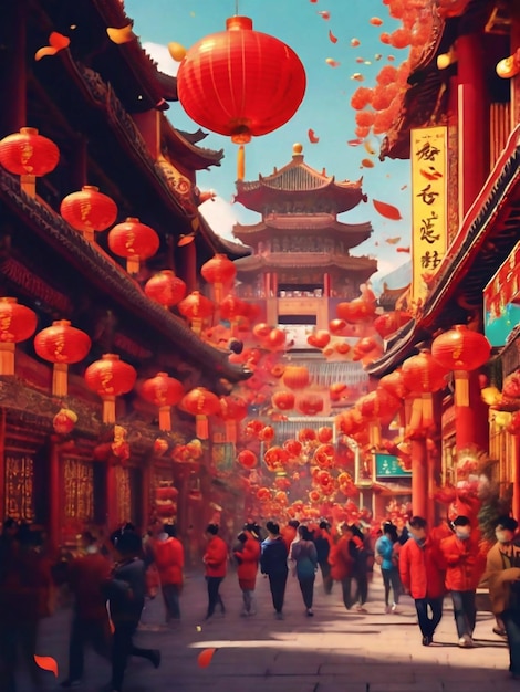 Happy Lunar Year Chinese New year Celebration Image Everything is Red