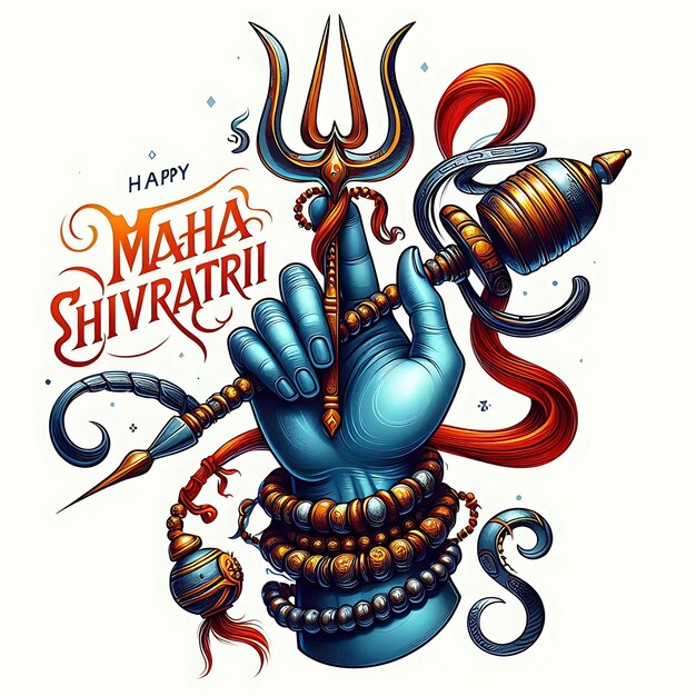 Photo happy maha shivratri cultural festival greeting background