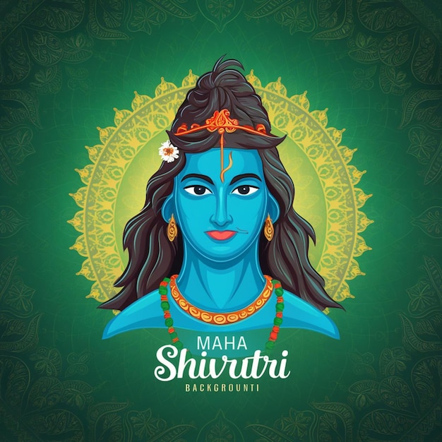 happy maha shivratri devotional card with lord shiva shivling