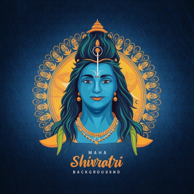 happy maha shivratri devotional card with lord shiva shivling