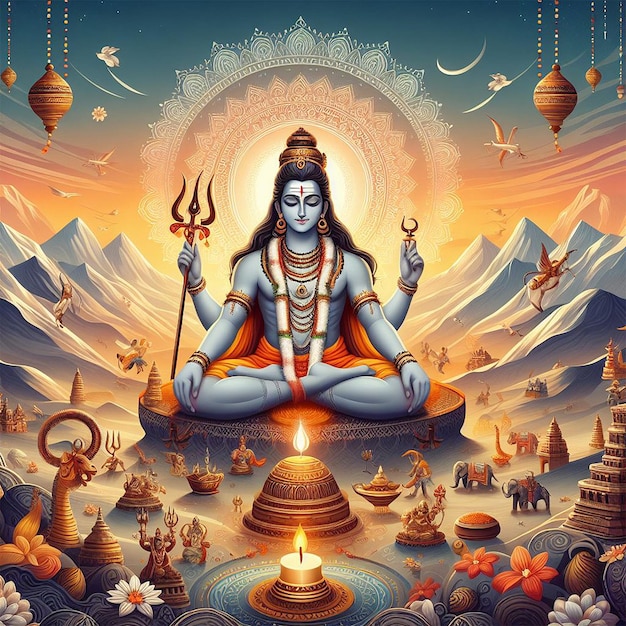 Happy Maha Shivratri religious festival background