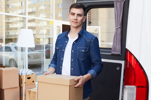 Happy Man Moving House