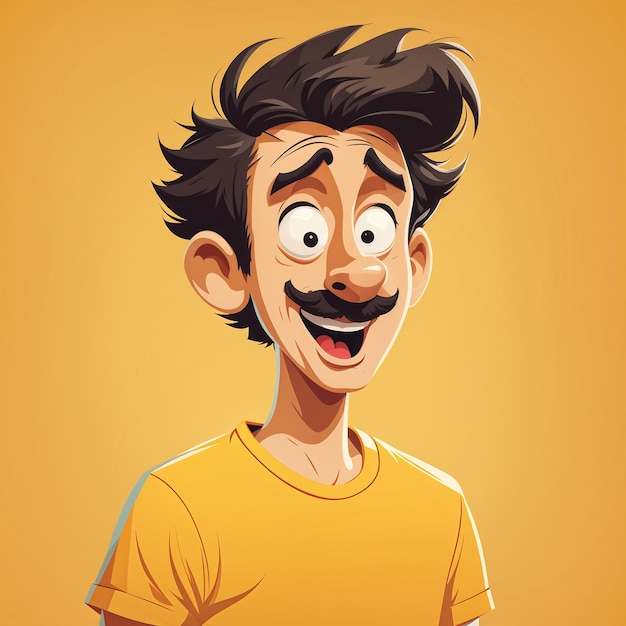 Happy Man With Funny Face Vector Illustration In Cartoon Comic Style