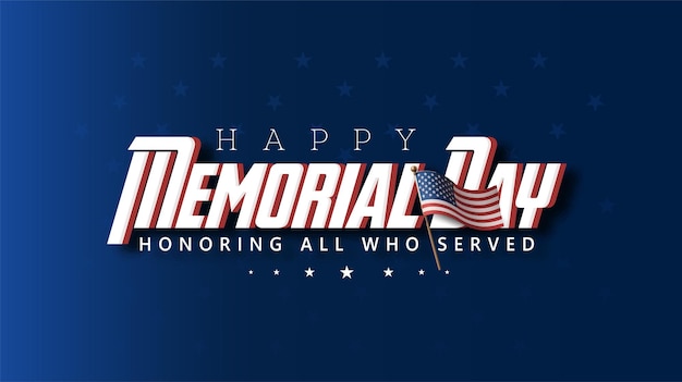 Photo happy memorial day post and banner design memorial day usa celebration with text and soldier