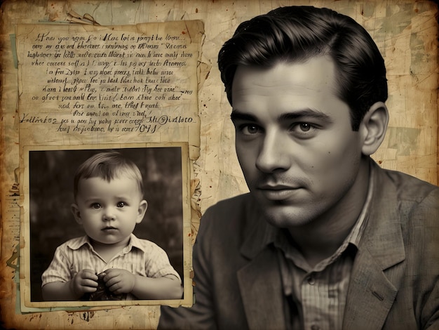 a happy men in old poster fram fathers day photo