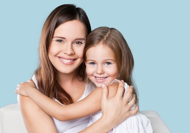 Happy Mother and daughter hugging