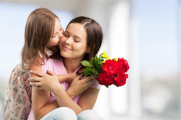 Happy Mother and daughter together