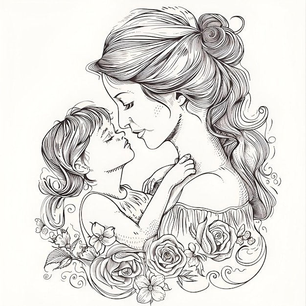 Happy mother s day painting pencil painting mother day painting background