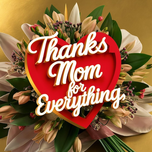 Happy Mothers Day 3D render illustration