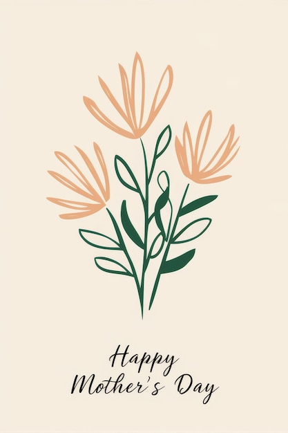 Happy Mothers Day Card With Flowers