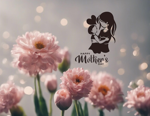 Happy Mothers Day flower greeting background