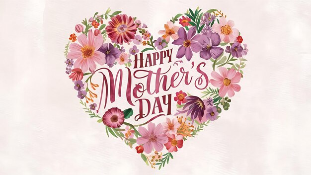 Happy Mothers Day Greeting Blooms and Butterflies