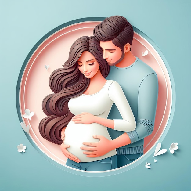 Happy mothers day illustration flat background Generative Ai