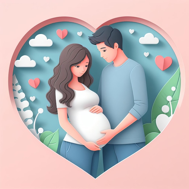 Happy mothers day illustration flat background Generative Ai