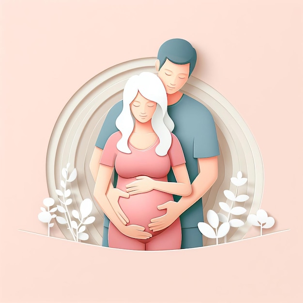 Happy mothers day illustration flat background Generative Ai