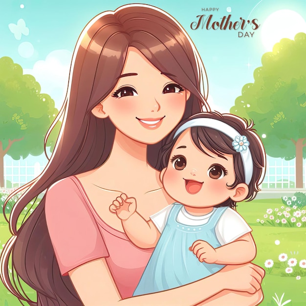 Happy Mothers Day poster post banner Mothers Day Vector Illustration design