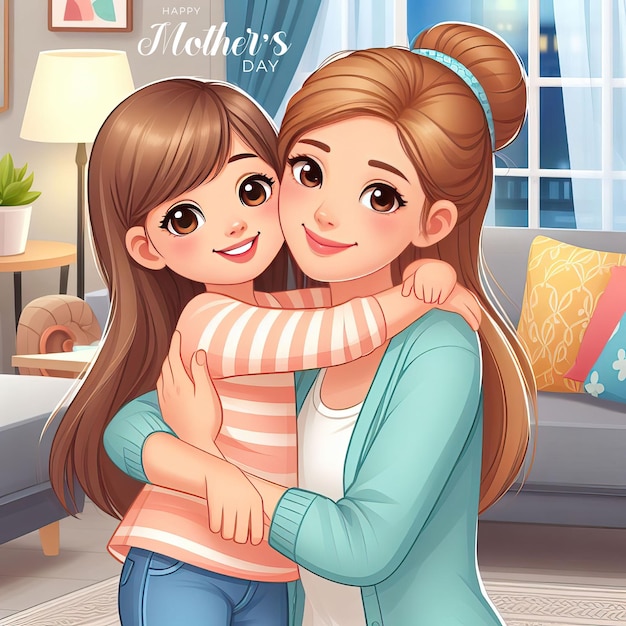 Happy Mothers Day poster post banner Mothers Day Vector Illustration design