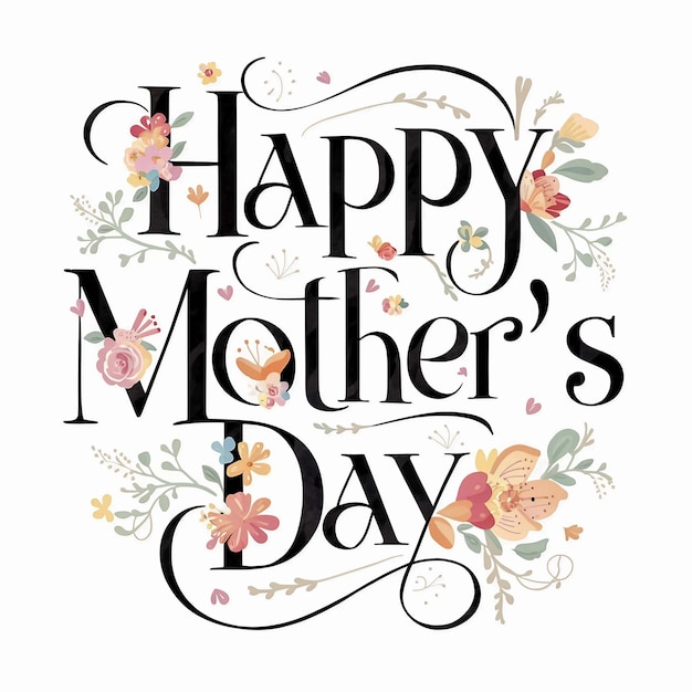 happy mothers day poster with flowers