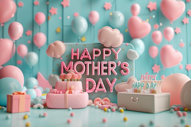 happy mothers day text effect background wallpaper ai generate