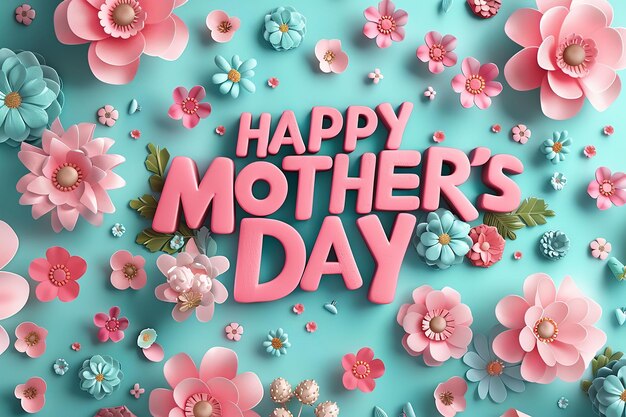 happy mothers day text effect background wallpaper ai generate