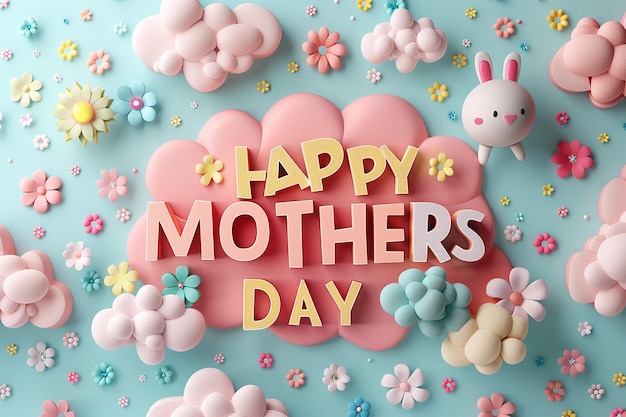 happy mothers day text effect background wallpaper ai generate