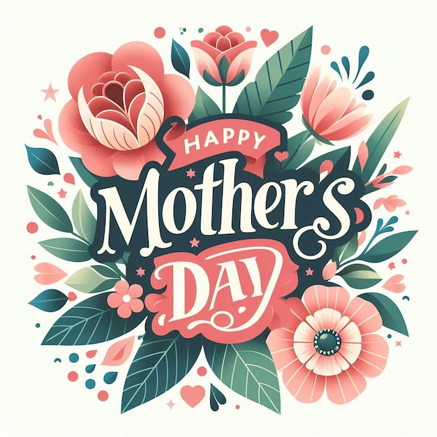 Happy Mothers day typography design