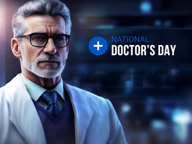 Photo happy national doctors day background concept design