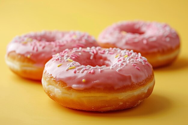 Happy National donut day concept Colorful glazed dessert