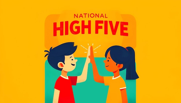 Happy national high five day background