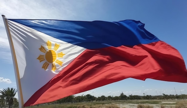 Happy national holiday Celebrated annually on June 12 in Philippine Patriotic poste AI Generated