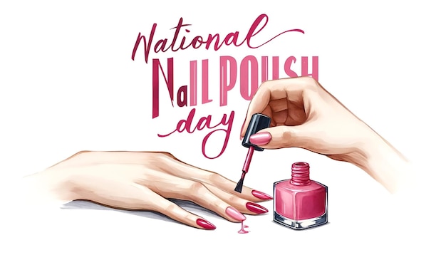 Happy national nail polish day greeting card