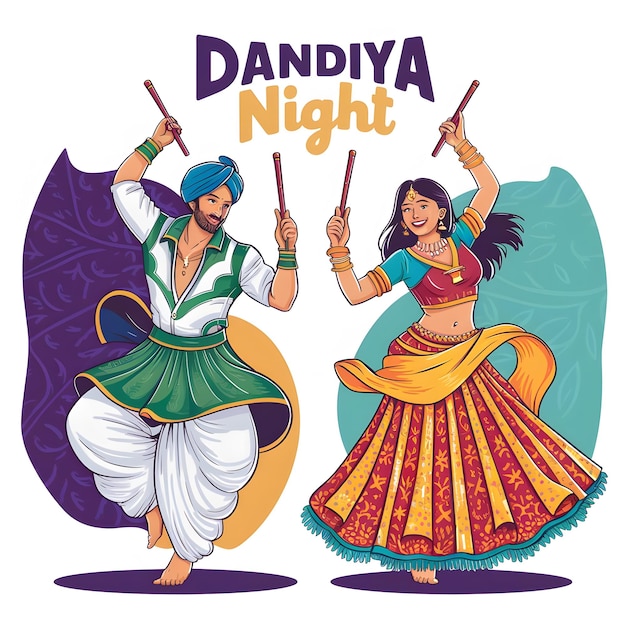 Photo happy navratri festival dandiya night