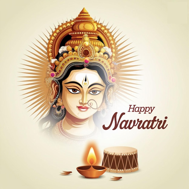 Photo happy navratri indian religious festival traditional card background