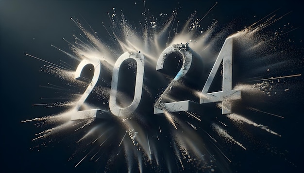 Happy new 2024 year concept new year background banner