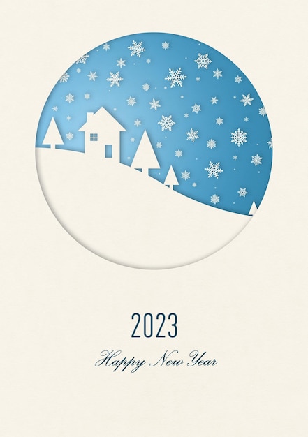 Happy new year 2023 winter card