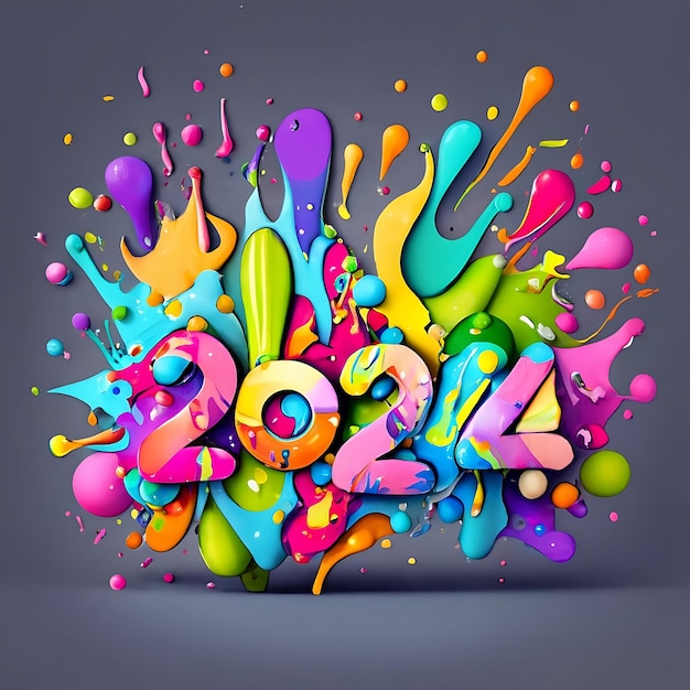 Happy New Year 2024 Background New Year holiday card Ai Generated