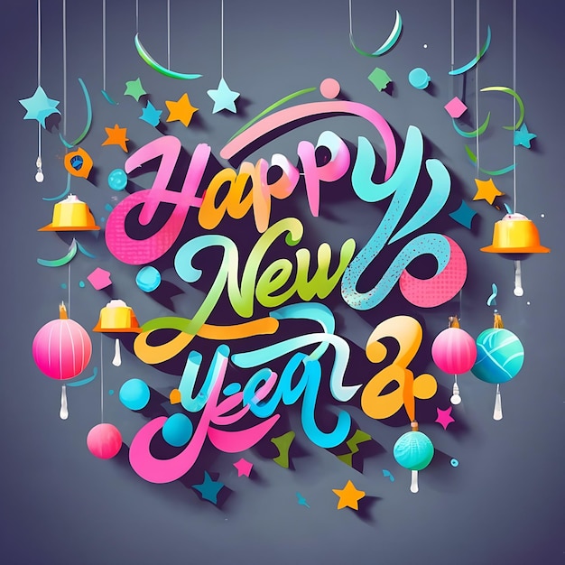 Happy New Year 2024 Background New Year holiday card Ai Generated