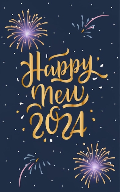 Happy New Year 2024 Card Design