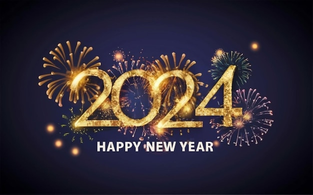 Happy New Year 2024 Card Design