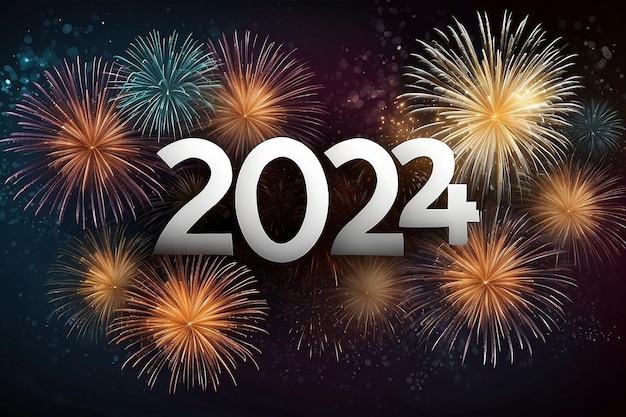 Happy new year 2024 greeting background design