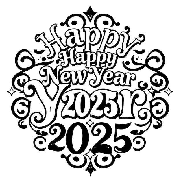 Photo happy new year 2025 background design greeting cards banners posters vector illustration