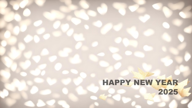 Photo happy new year 2025 blurry metallic flakes background wallpaper