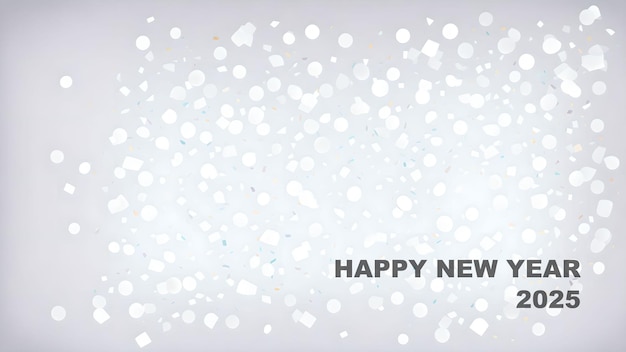 Photo happy new year 2025 translucent blurred confetti background wallpaper