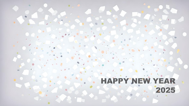 Photo happy new year 2025 translucent blurred confetti background wallpaper