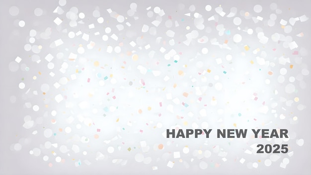 Photo happy new year 2025 translucent blurred confetti background wallpaper