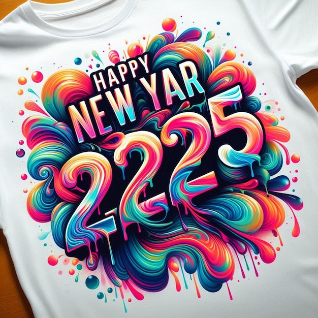 Photo happy new year 2025 with colorful fireworks celebration and the midnight sky background