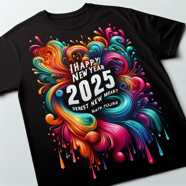 Photo happy new year 2025 with colorful fireworks celebration and the midnight sky background