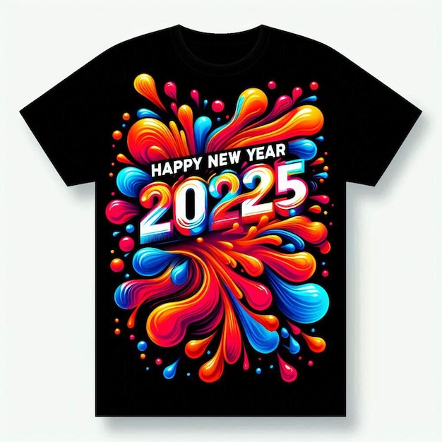 Photo happy new year 2025 with colorful fireworks celebration and the midnight sky background